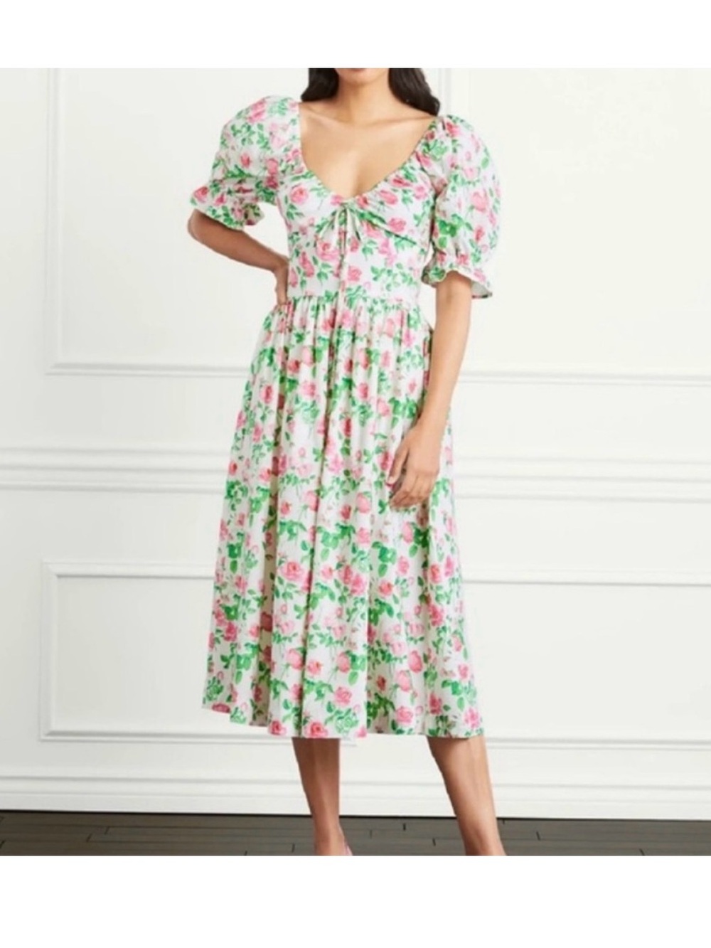 Hill House Home Ophelia Dress in Pink Roses Size M